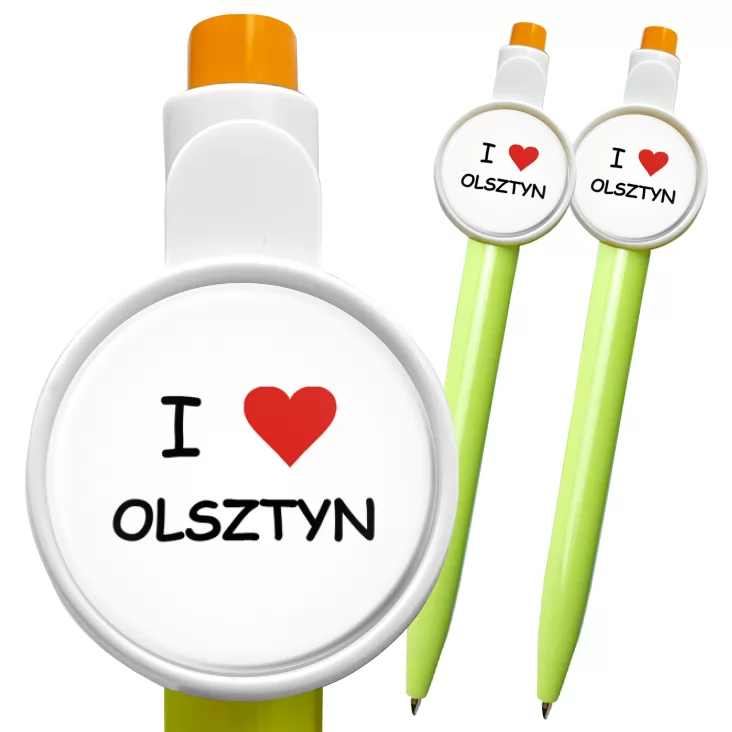 przypinka długopis I love Olsztyn