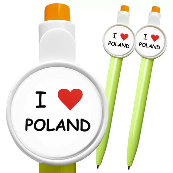 przypinka długopis I love Poland