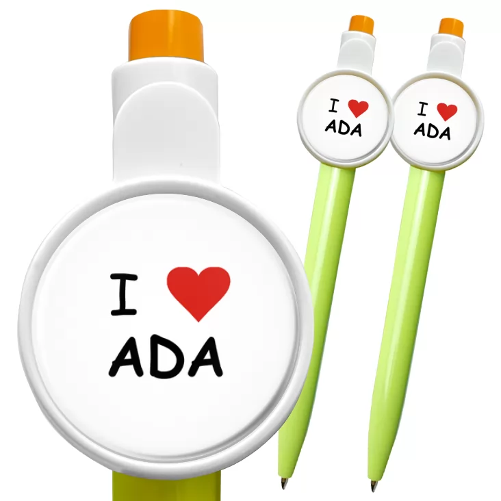przypinka długopis I love Ada