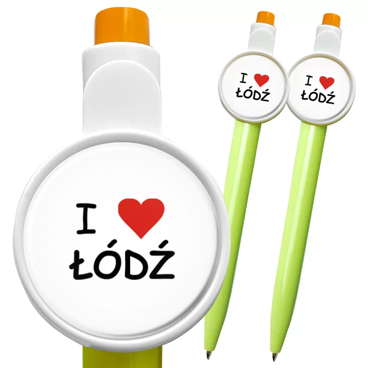 przypinka długopis I love Łódź
