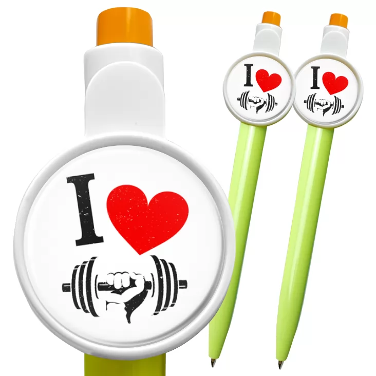 przypinka długopis I love gym