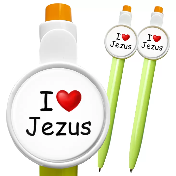 przypinka długopis I love Jezus