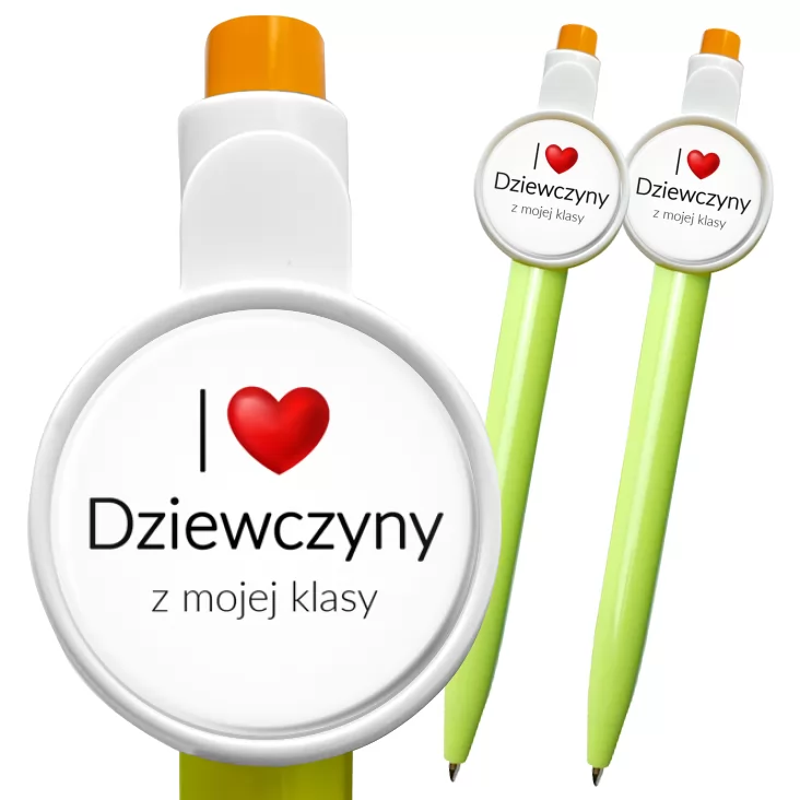 przypinka długopis I love dziewczyny Dzień Chłopaka