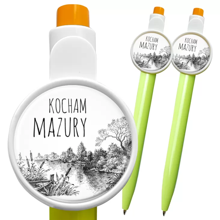przypinka długopis Kocham Mazury
