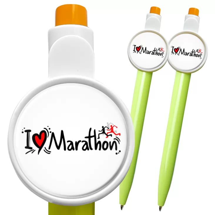 przypinka długopis I love marathon