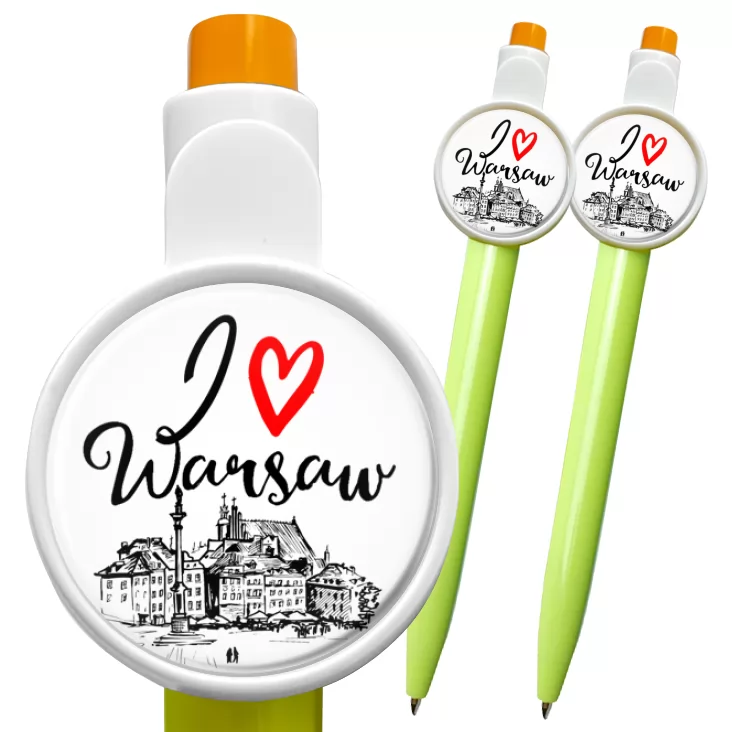 przypinka długopis I love Warsaw