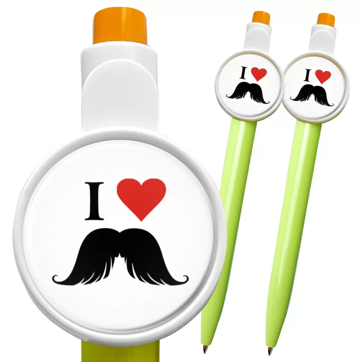 przypinka długopis I love moustache