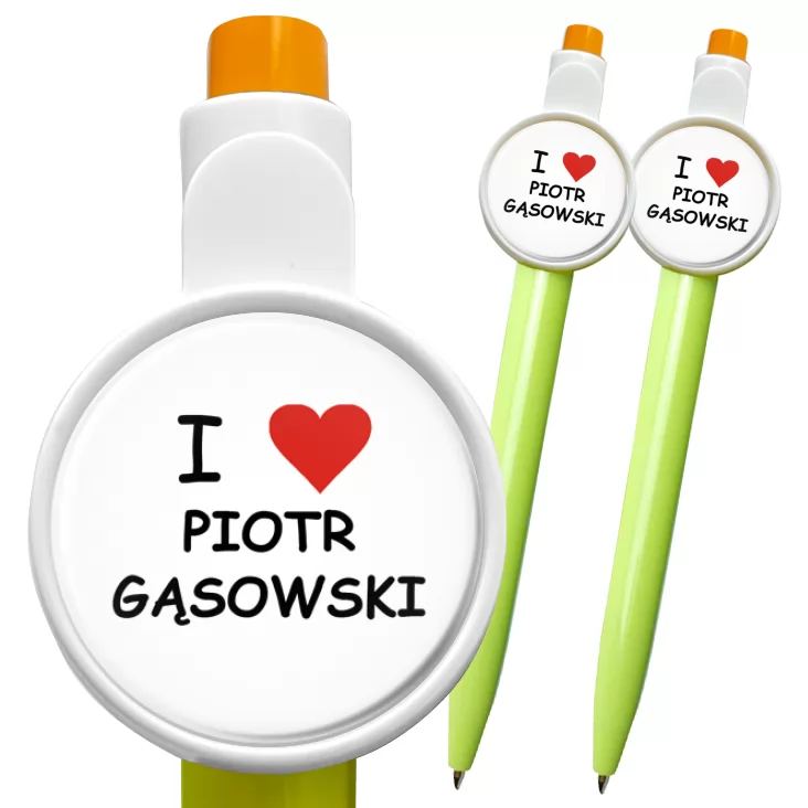 przypinka długopis I love Piotr Gąsowski