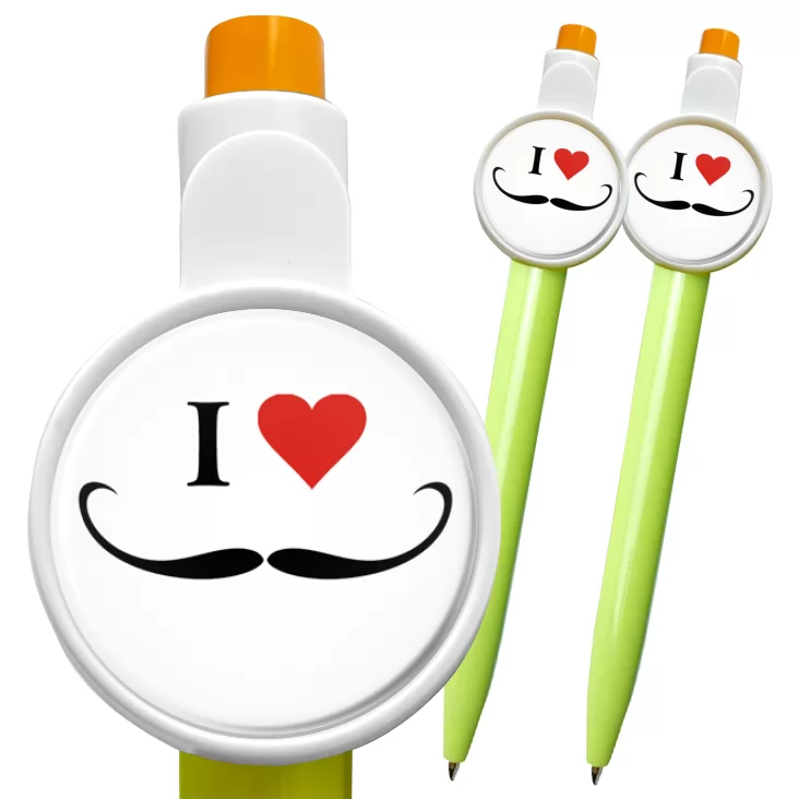 przypinka długopis I love moustache