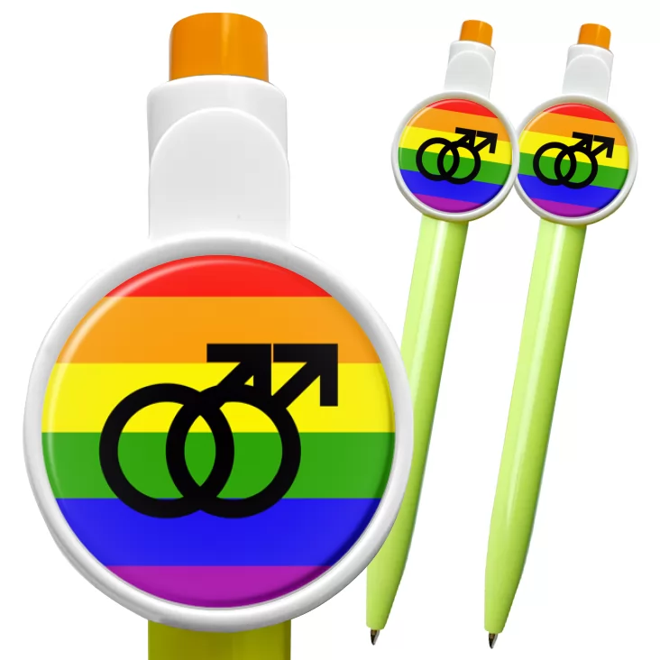 przypinka długopis Para mężczyzn - symbole