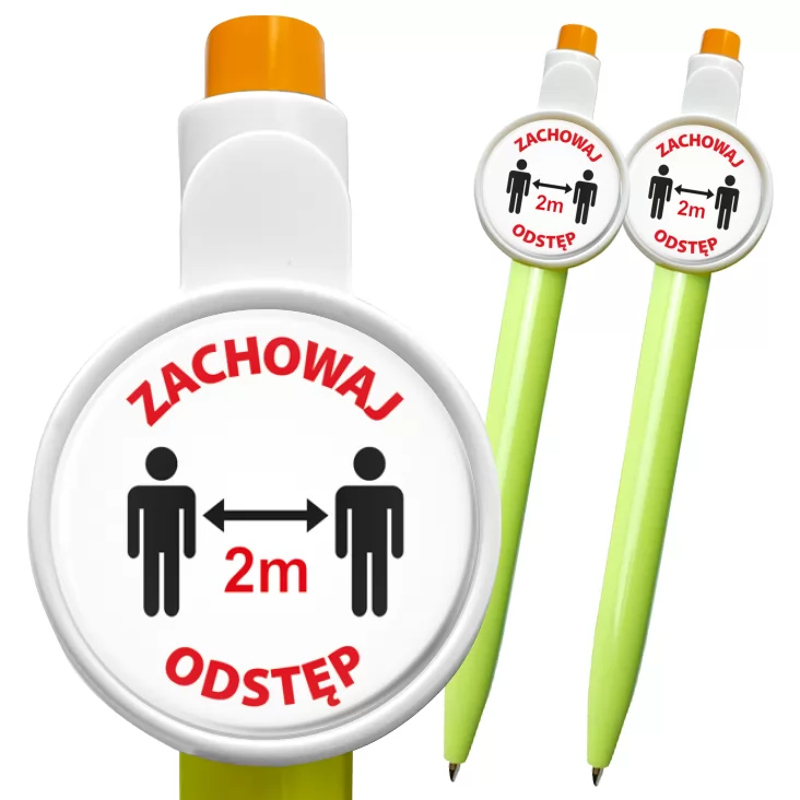 przypinka długopis Zachowaj odstęp