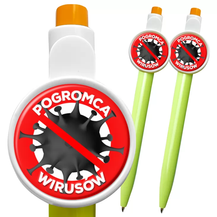 przypinka długopis Pogromca wirusów