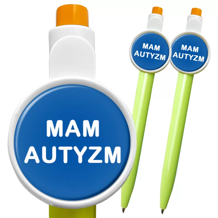 przypinka długopis Mam autyzm