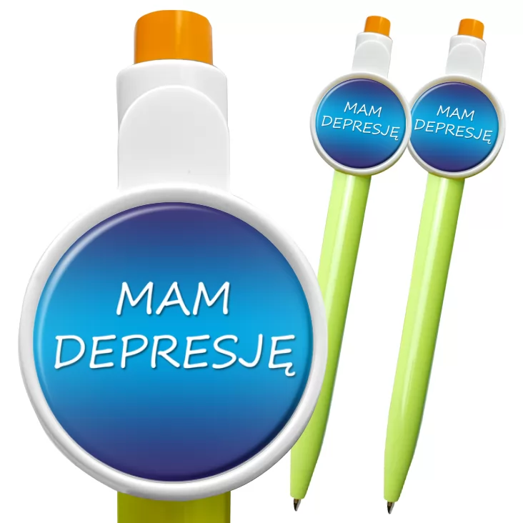 przypinka długopis Mam depresję