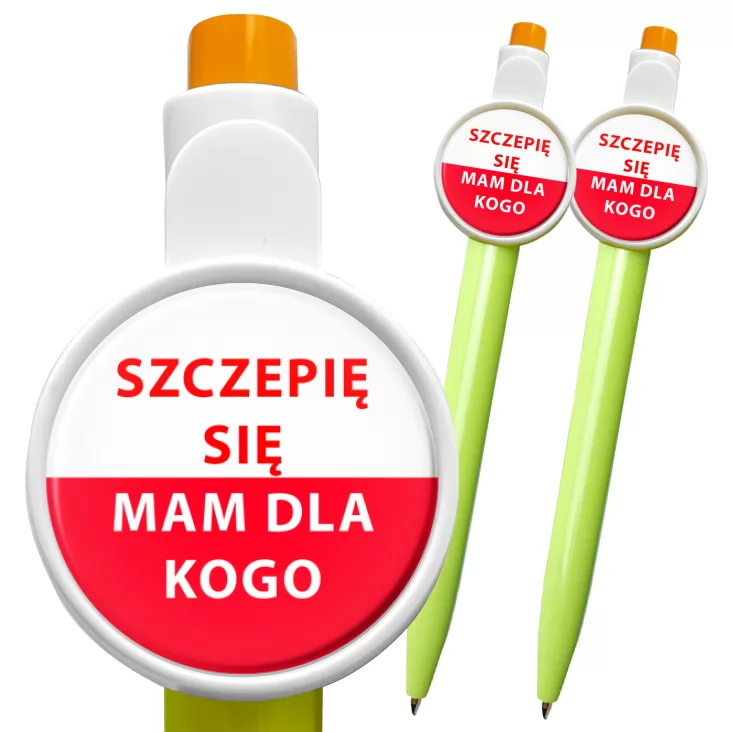 przypinka długopis Szczepię się. Mam dla kogo