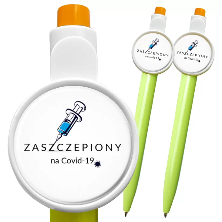 przypinka długopis Zaszczepiony na Covid-19