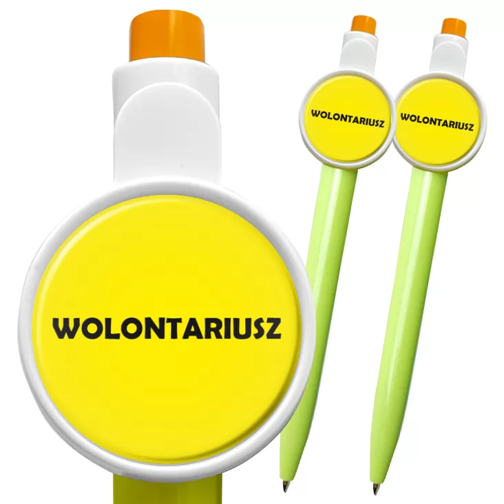 przypinka długopis Wolontariusz