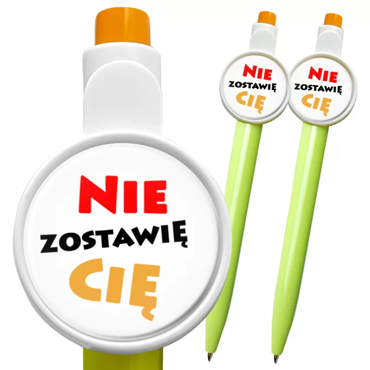przypinka długopis Nie zostawię Cię
