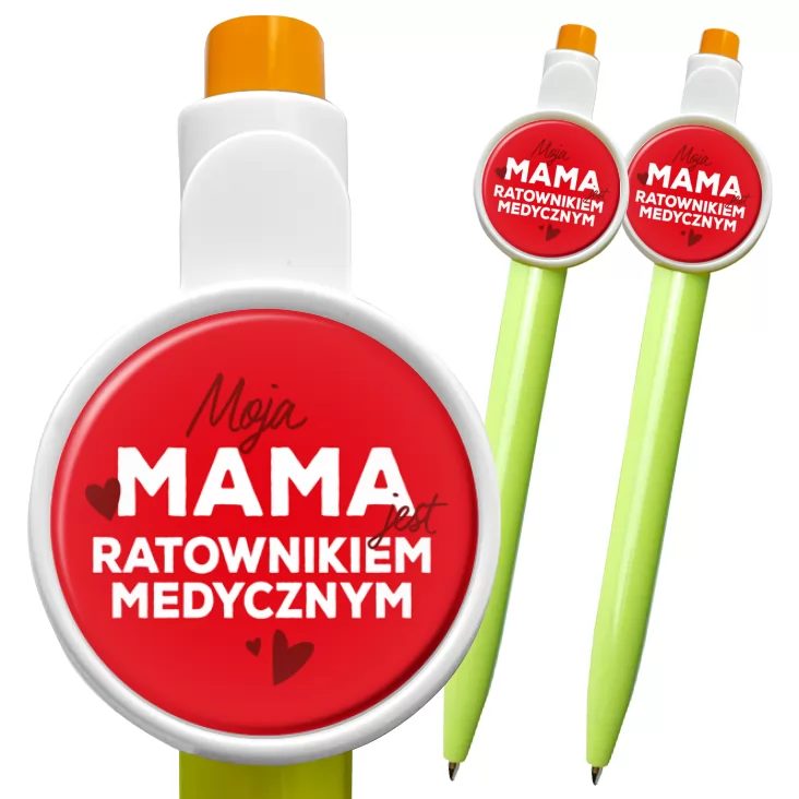 przypinka długopis Moja mama jest ratownikiem medycznym
