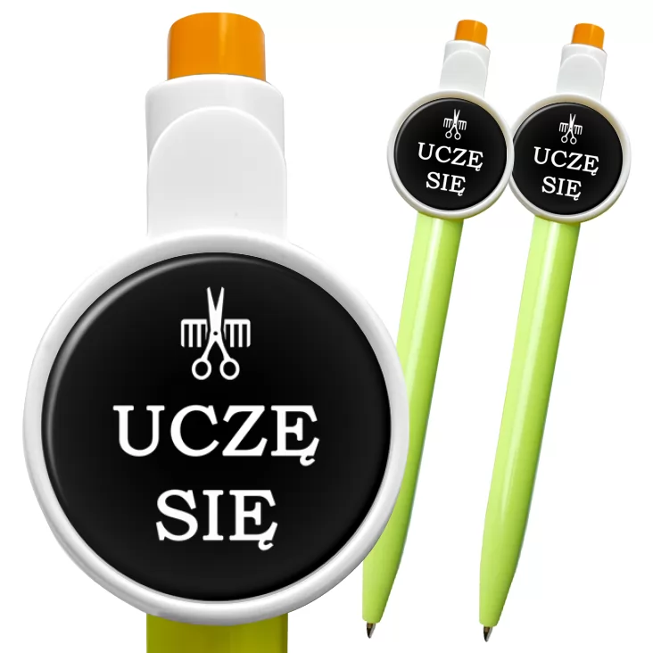 przypinka długopis Uczę się - Fryzjer