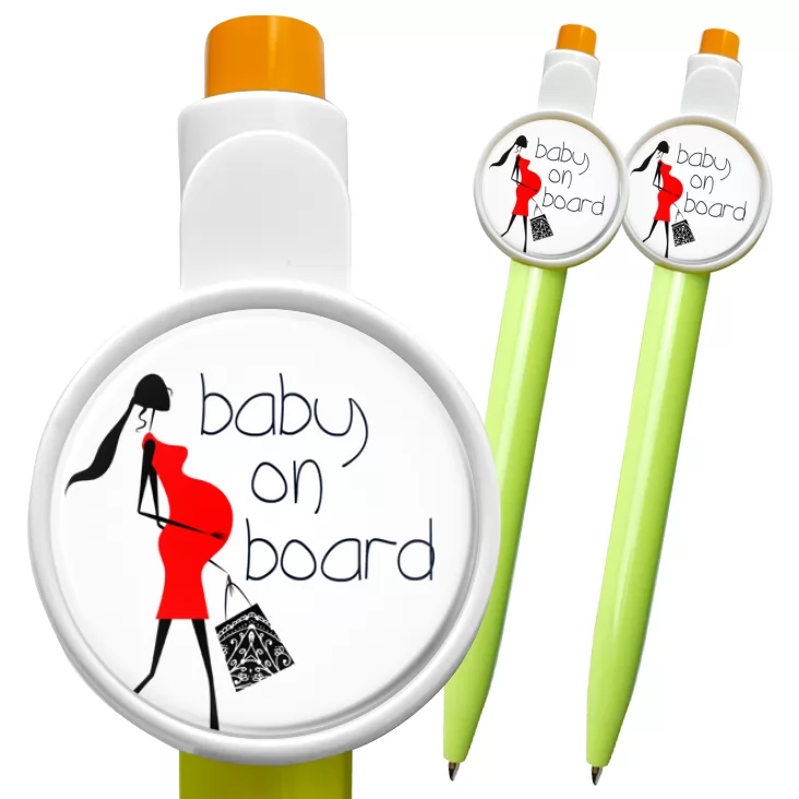 przypinka długopis Baby on board