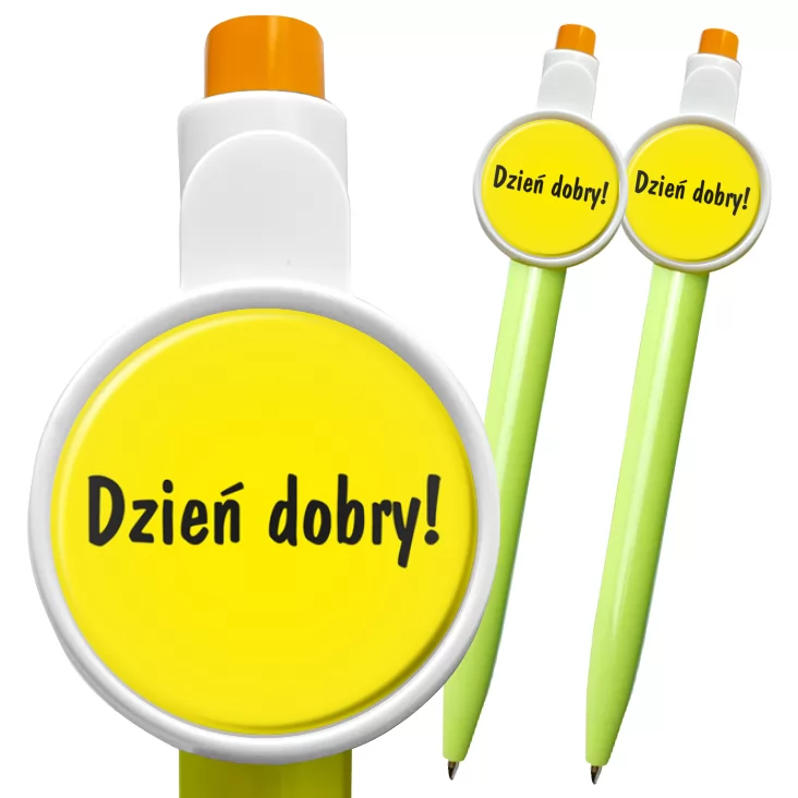 przypinka długopis Dzień dobry