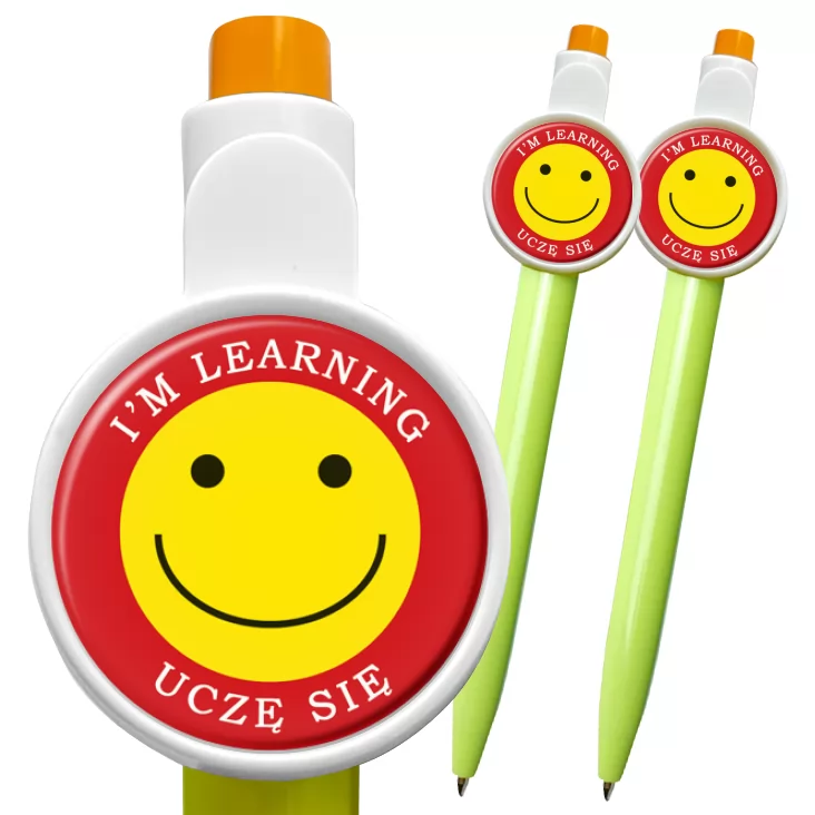 przypinka długopis I am learning Uczę się