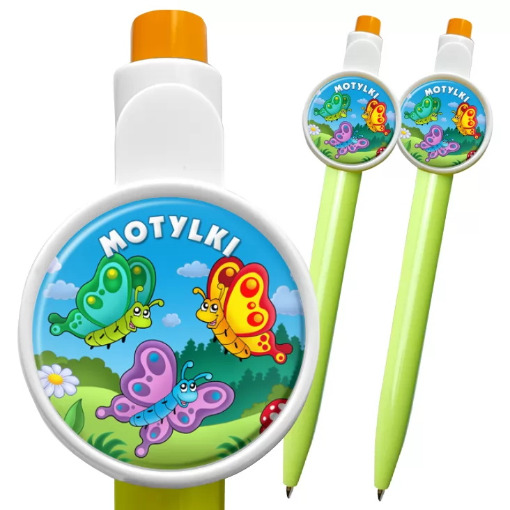przypinka długopis Motylki