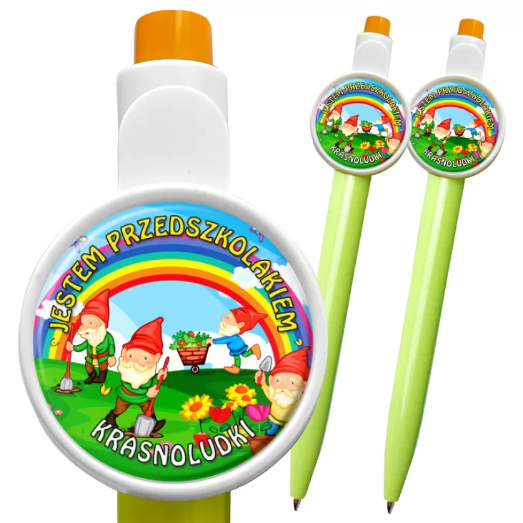 przypinka długopis Krasnoludki
