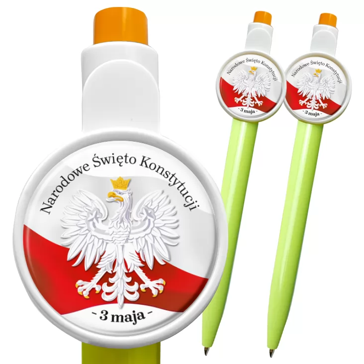 przypinka długopis 3 maja Narodowe Święto Konstytucji orzeł na tle flagi