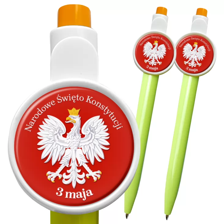 przypinka długopis Narodowe Święto Konstytucji 3 maja biały orzeł