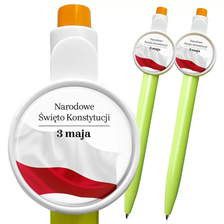 przypinka długopis Narodowe Święto Konstytucji 3 maja powiewająca flaga