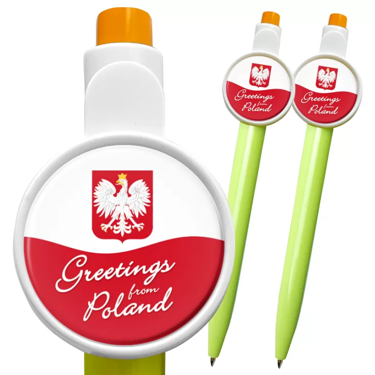przypinka długopis Greetings from Poland
