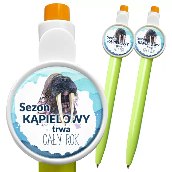 przypinka długopis Dla morsów sezon kąpielowy trwa cały rok