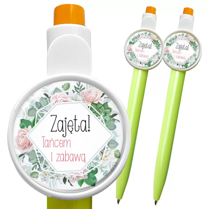 przypinka długopis Zajęta! Tańcem i zabawą