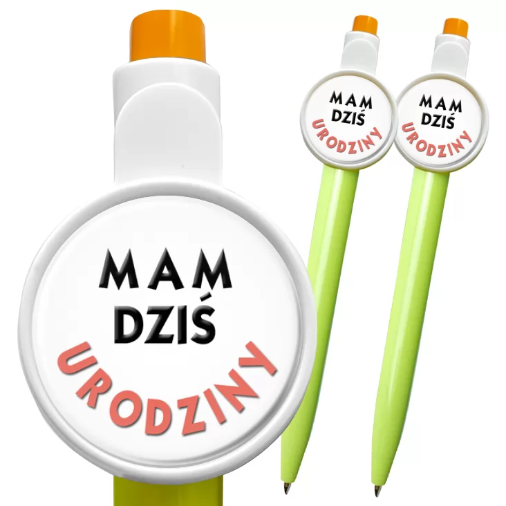 przypinka długopis Mam dziś urodziny
