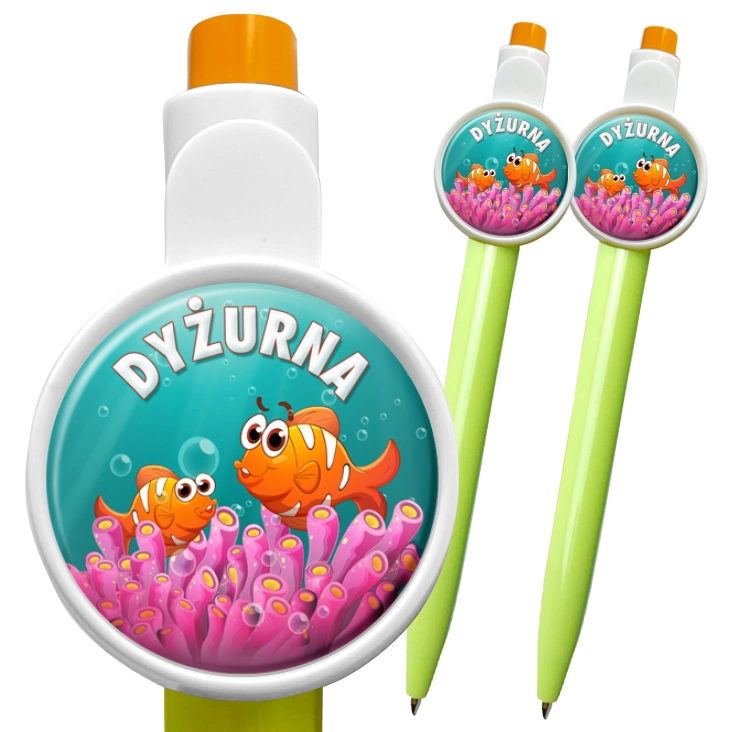 przypinka długopis Dyżurna rybki