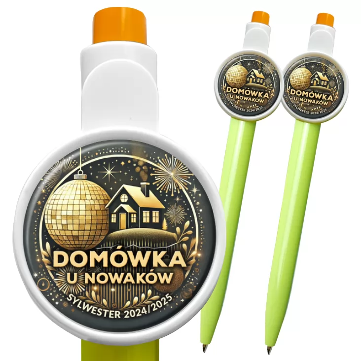 przypinka długopis Sylwester domówka