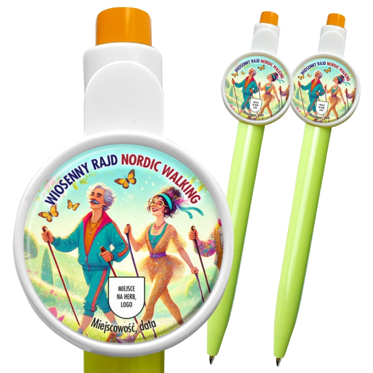 przypinka długopis Wiosenny rajd nordic walking