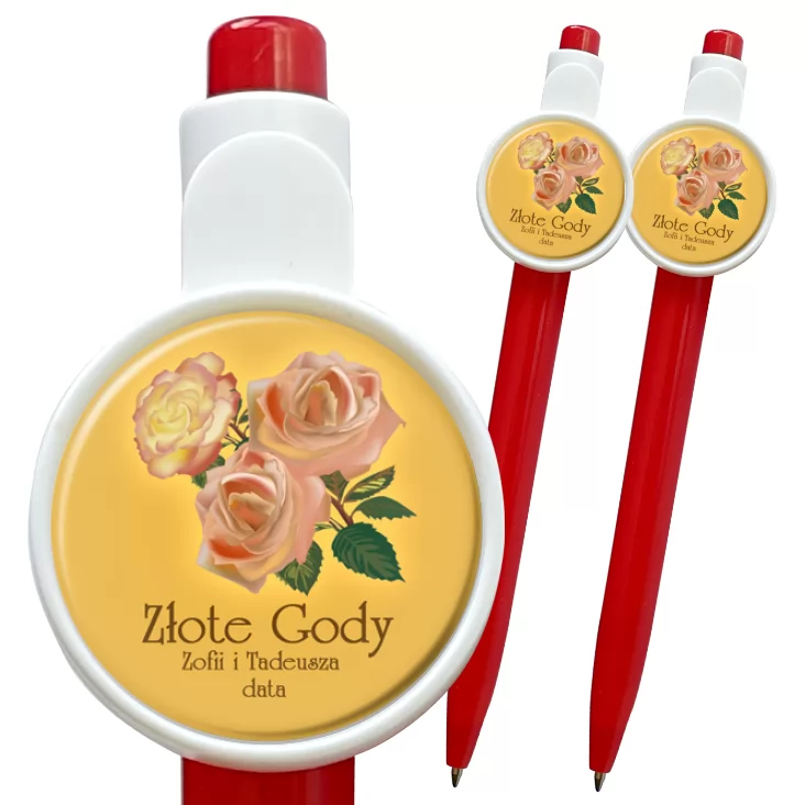przypinka długopis Złote Gody Zofii i Tadeusza