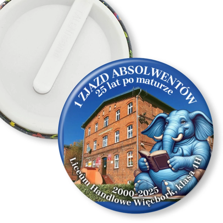 przypinka klips 1 zjazd absolwentów Liceum Handlowe Więcbork
