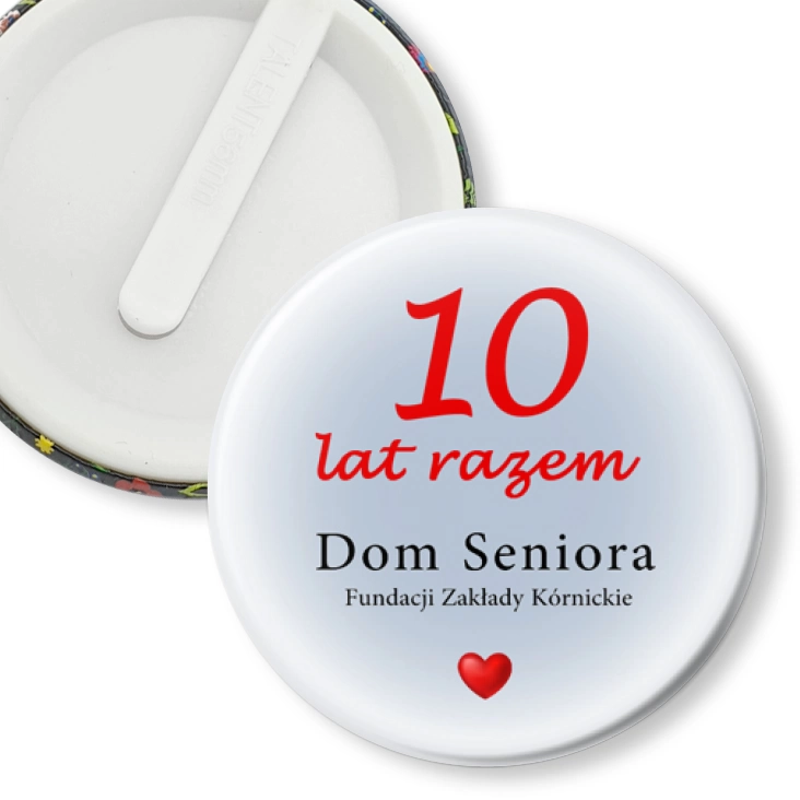 przypinka klips 10 lat razem Dom Seniora