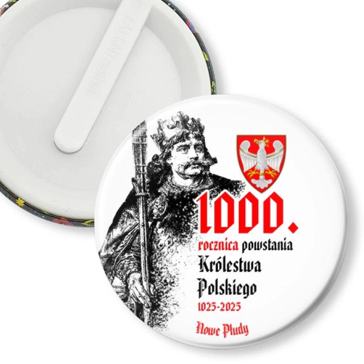 przypinka klips 1000. rocznica powstania Królestwa Polskiego Nowe Płudy