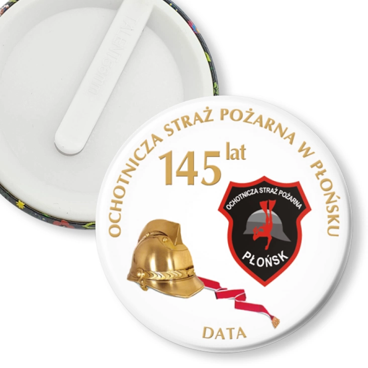 przypinka klips 145 lat OSP w Płońsku