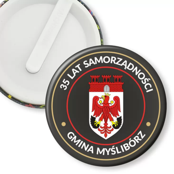 przypinka klips 35 lat samorządności Gminy Myślibórz