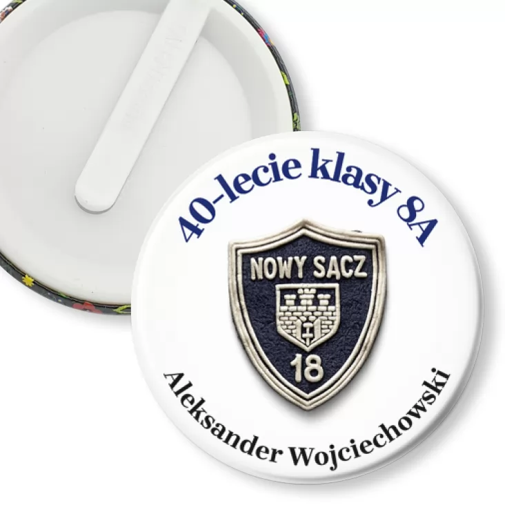 przypinka klips 40-lecie klasy 8A SP18 Nowy Sącz