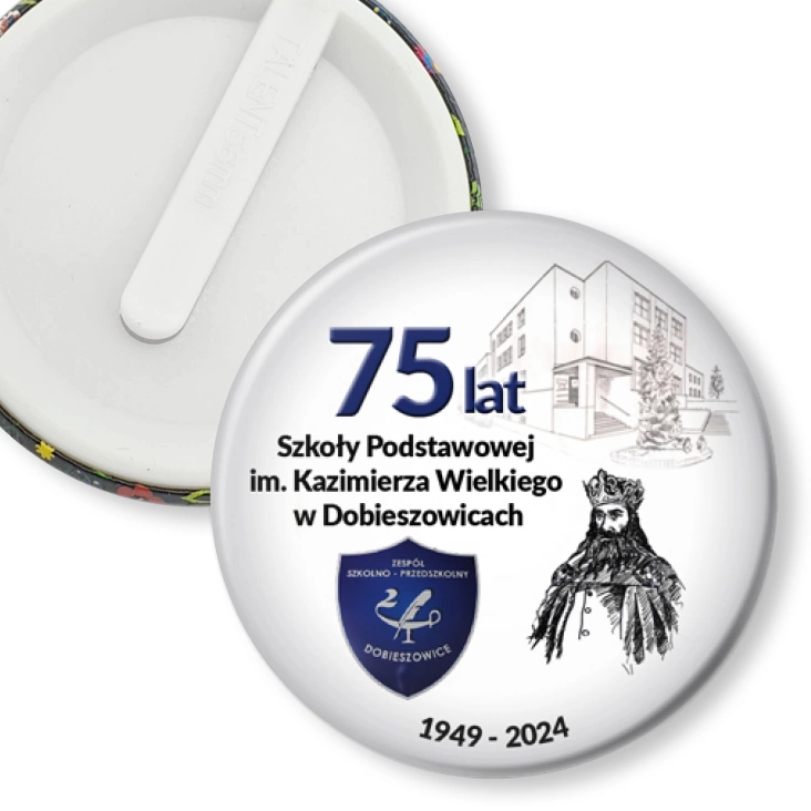 przypinka klips 75 lat SP w Dobieszowicach