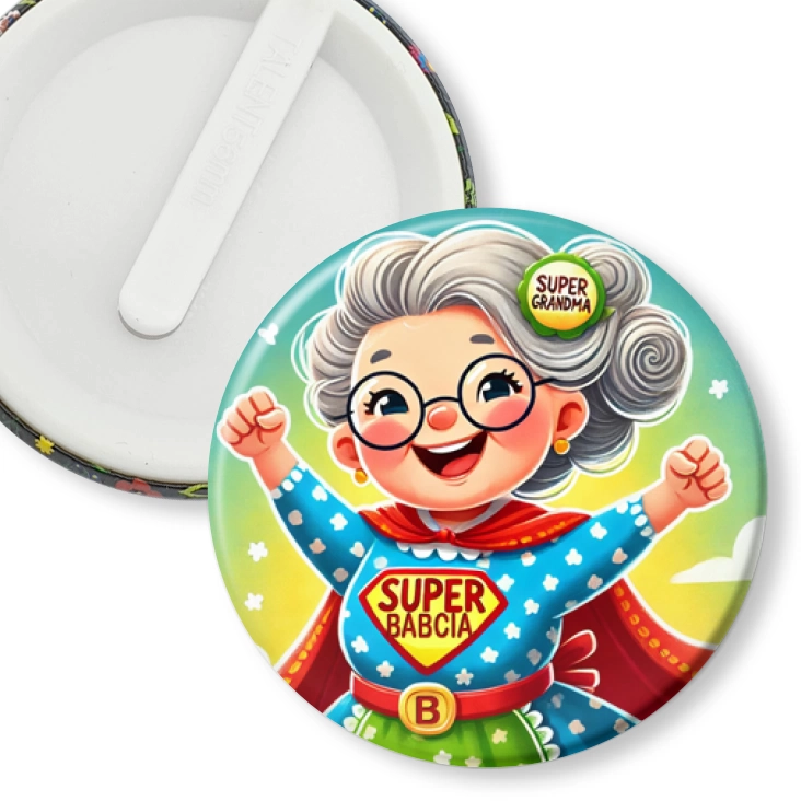 przypinka klips Babcia superbohaterka