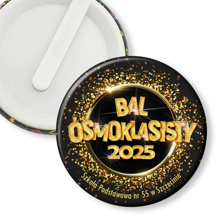 przypinka klips Bal Ósmoklasisty 2025 SP 55 Szczecin