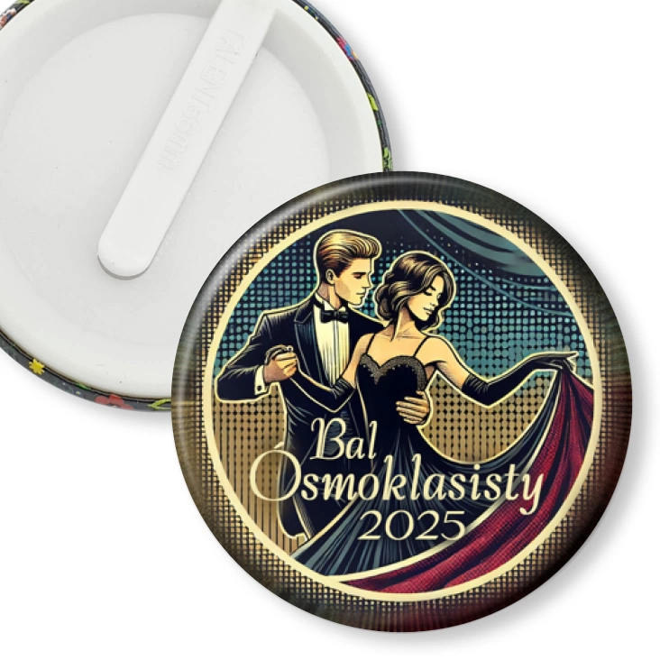przypinka klips Bal ósmoklasisty w stylu pop art